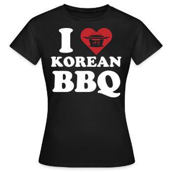 Barbecue coréen, Groupe coréen, Coréen - T-shirt Femme - noir - Devant - AI Model Female 172 dark (172cm)