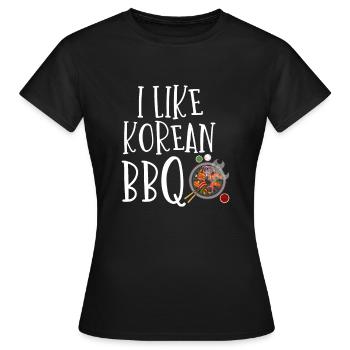 Barbecue coréen, Groupe coréen, Coréen - T-shirt Femme - noir - Devant - AI Model Female 172 dark (172cm)