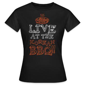 Barbecue coréen, Groupe coréen, Coréen - T-shirt Femme - noir - Devant - AI Model Female 172 dark (172cm)