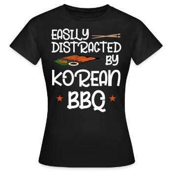 Barbecue coréen, Groupe coréen, Coréen - T-shirt Femme - noir - Devant - AI Model Female 172 dark (172cm)