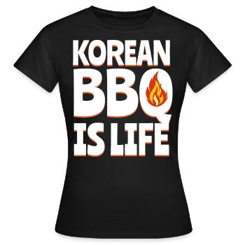 Barbecue coréen, Groupe coréen, Coréen - T-shirt Femme - noir - Devant - AI Model Female 172 dark (172cm)