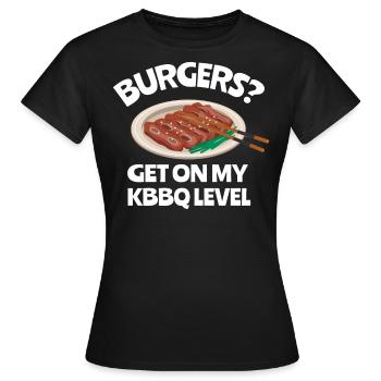 Barbecue coréen, Groupe coréen, Coréen - T-shirt Femme - noir - Devant - AI Model Female 172 dark (172cm)