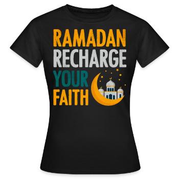 Célébration du Ramadan, fête musulmane - T-shirt Femme - noir - Devant - AI Model Female 172 dark (172cm)