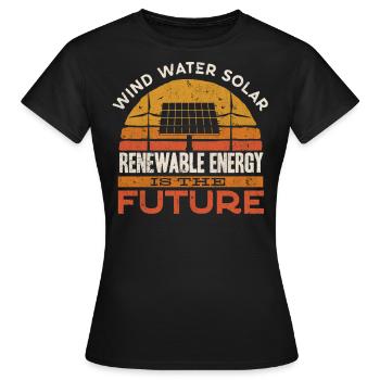 Solarenergie, Erneuerbare Energie - Frauen T-Shirt - Schwarz - Vorne - AI Model Female 172 dark (172cm)
