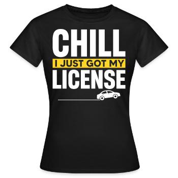 Permis de conduire - T-shirt Femme - noir - Devant - AI Model Female 172 dark (172cm)