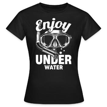 Schnorcheln, Schnorcheln, Tauchen, Unterwasser - Frauen T-Shirt - Schwarz - Vorne - AI Model Female 172 dark (172cm)