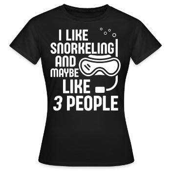 Schnorcheln, Schnorcheln, Tauchen, Unterwasser - Frauen T-Shirt - Schwarz - Vorne - AI Model Female 172 dark (172cm)