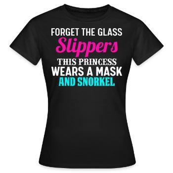 Schnorcheln, Schnorcheln, Tauchen, Unterwasser - Frauen T-Shirt - Schwarz - Vorne - AI Model Female 172 dark (172cm)