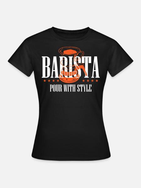 Barista, Kaffeemaschine - Frauen T-Shirt - Schwarz
