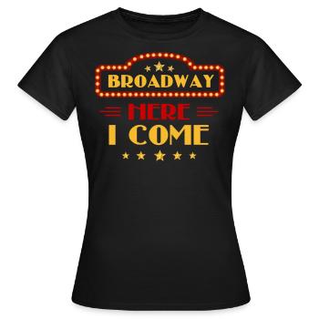 Broadway, Musical, Theater-Nerd - Frauen T-Shirt - Schwarz - Vorne - AI Model Female 172 dark (172cm)