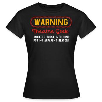 Broadway, Musical, Theater-Nerd - Frauen T-Shirt - Schwarz - Vorne - AI Model Female 172 dark (172cm)