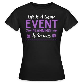Event Planning, Event Planner - Women's T-Shirt - black - Front - AI Model Female 172 dark (172cm)