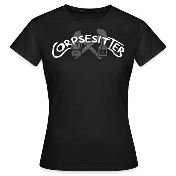 Gardiens de cadavres, pompes funèbres, salons funéraires - T-shirt Femme - noir - Devant - AI Model Female 172 dark (172cm)