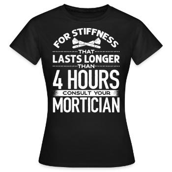Corpse Keepers, Undertakers, Funeral Homes - Women's T-Shirt - black - Front - AI Model Female 172 dark (172cm)