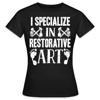 Corpse Keepers, Undertakers, Funeral Homes - Women's T-Shirt - black - Front - AI Model Female 172 dark (172cm)