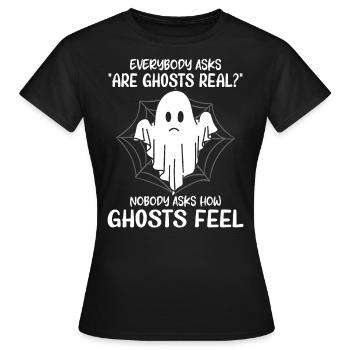 Chasseurs de fantômes, fantômes, fantômes, chasse aux fantômes - T-shirt Femme - noir - Devant - AI Model Female 172 dark (172cm)
