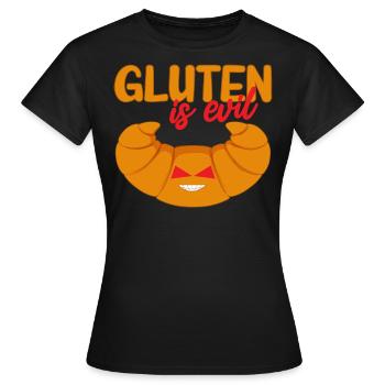 Allergie au gluten, sans gluten - T-shirt Femme - noir - Devant - AI Model Female 172 dark (172cm)
