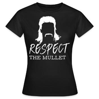 Vokuhila, Vokuhila hairstyle, hairstyle, - Women's T-Shirt - black - Front - AI Model Female 172 dark (172cm)