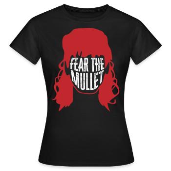 Vokuhila, Vokuhila-Frisur, Frisur, - Frauen T-Shirt - Schwarz - Vorne - AI Model Female 172 dark (172cm)