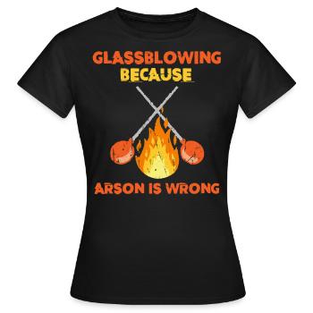 Soufflage de verre, Aroniste, souffleur de verre, souffleur de verre - T-shirt Femme - noir - Devant - AI Model Female 172 dark (172cm)