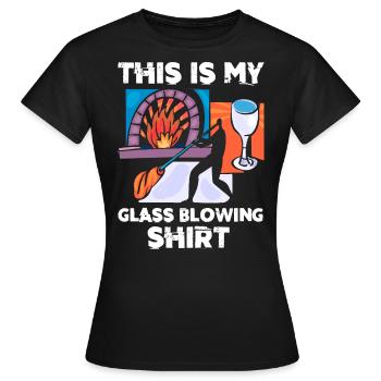 Soufflage de verre, Aroniste, souffleur de verre, souffleur de verre - T-shirt Femme - noir - Devant - AI Model Female 172 dark (172cm)