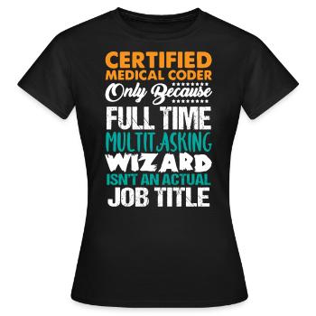 Codeur médical, programmeur - T-shirt Femme - noir - Devant - AI Model Female 172 dark (172cm)