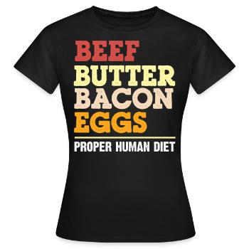Régime Keto, régime sans glucides, céto - T-shirt Femme - noir - Devant - AI Model Female 172 dark (172cm)