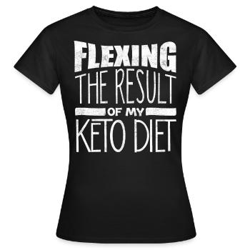 Régime Keto, régime sans glucides, céto - T-shirt Femme - noir - Devant - AI Model Female 172 dark (172cm)