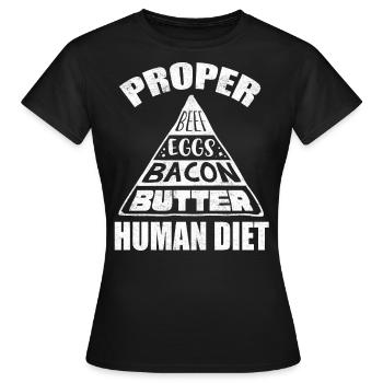 Régime Keto, régime sans glucides, céto - T-shirt Femme - noir - Devant - AI Model Female 172 dark (172cm)