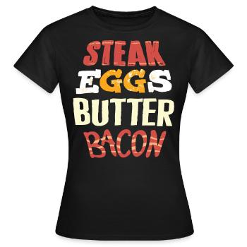 Régime Keto, régime sans glucides, céto - T-shirt Femme - noir - Devant - AI Model Female 172 dark (172cm)