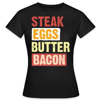 Régime Keto, régime sans glucides, céto - T-shirt Femme - noir - Devant - AI Model Female 172 dark (172cm)