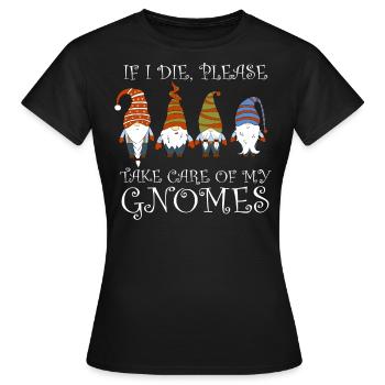 Gnome - Gnome Collecting - Gnome Collector - T-shirt Femme - noir - Devant - AI Model Female 172 dark (172cm)