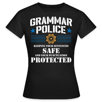 Grammatikpolizei - Englischlehrer - Frauen T-Shirt - Schwarz - Vorne - AI Model Female 172 dark (172cm)