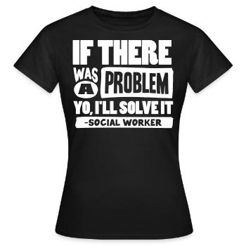 Travailleur social - T-shirt Femme - noir - Devant - AI Model Female 172 dark (172cm)