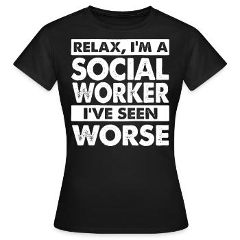 Travailleur social - T-shirt Femme - noir - Devant - AI Model Female 172 dark (172cm)