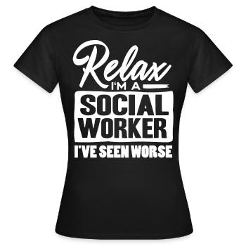 Travailleur social - T-shirt Femme - noir - Devant - AI Model Female 172 dark (172cm)