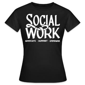 Travailleur social - T-shirt Femme - noir - Devant - AI Model Female 172 dark (172cm)