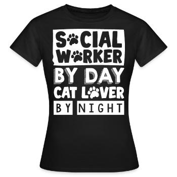 Travailleur social - T-shirt Femme - noir - Devant - AI Model Female 172 dark (172cm)