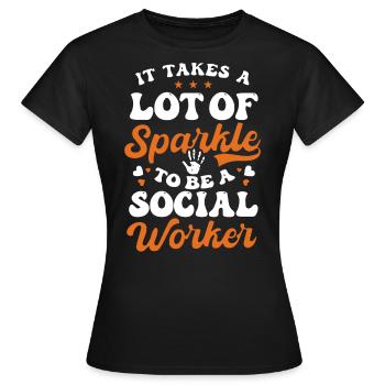 Travailleur social - T-shirt Femme - noir - Devant - AI Model Female 172 dark (172cm)