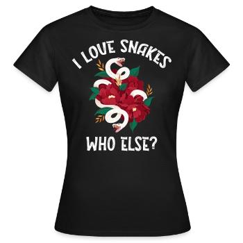 Schlange, Reptil - Schlangen - Frauen T-Shirt - Schwarz - Vorne - AI Model Female 172 dark (172cm)