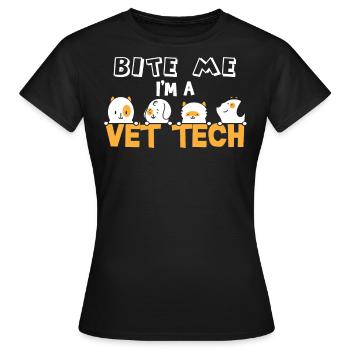vétérinaire, vétérinaire, vétérinaire - T-shirt Femme - noir - Devant - AI Model Female 172 dark (172cm)