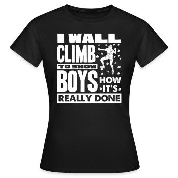 Wall climbers, wall climbers - Women's T-Shirt - black - Front - AI Model Female 172 dark (172cm)