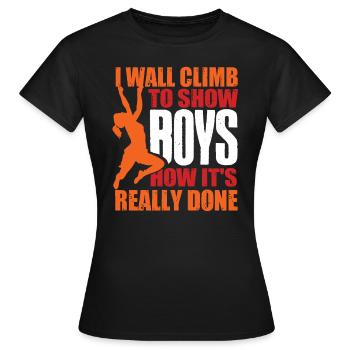 Wall climbers, wall climbers - Women's T-Shirt - black - Front - AI Model Female 172 dark (172cm)