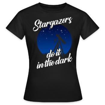 Sternengas, Kosmologie, Astronomie -Fernglas - Frauen T-Shirt - Schwarz - Vorne - AI Model Female 172 dark (172cm)