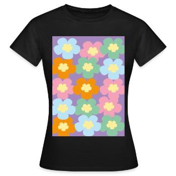Flower Power - T-shirt Femme - noir - Devant - AI Model Female 172 dark (172cm)