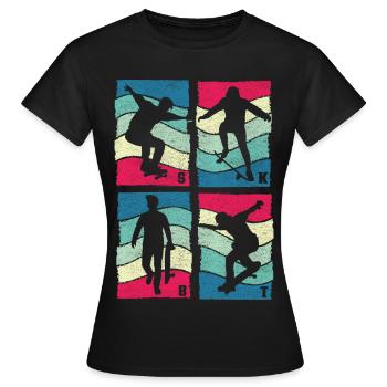 SK8R | | de skate | de skateboard Patinage - T-shirt Femme - noir - Devant - AI Model Female 172 dark (172cm)