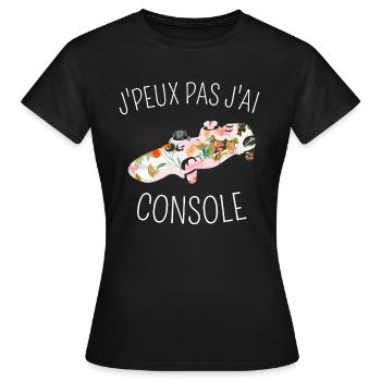 J Peux Pas J Ai Console - T-shirt Femme - noir - Devant - AI Model Female 172 dark (172cm)