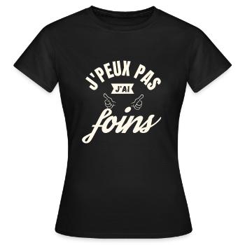 j peux pas j ai foins - T-shirt Femme - noir - Devant - AI Model Female 172 dark (172cm)