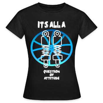 Fahrwerk Einstellung - Frauen T-Shirt - Schwarz - Vorne - AI Model Female 172 dark (172cm)