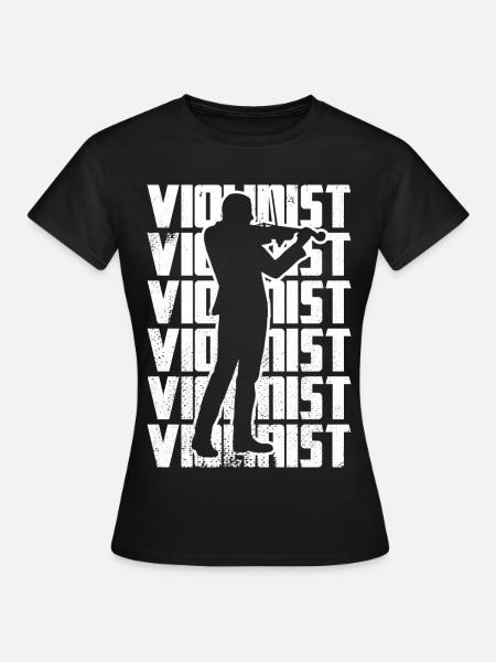 Lustiger Violinist - Frauen T-Shirt - Schwarz
